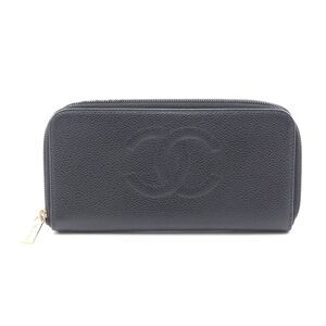 Chanel Cocomark Round Long Wallet Black